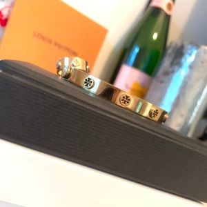 TORY BURCH GOLD HINGE LOGO BRACELET WTBO